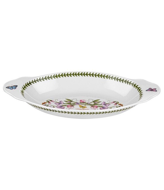 Portmeirion Botanic Garden Sweet Pea Oval Baking Dish with Handles