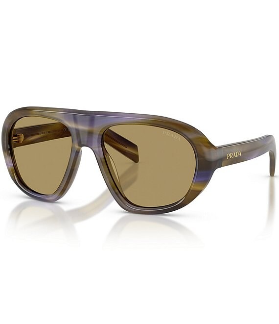 Prada Women's PR C05S 57mm Irregular Sunglasses, Striped Laguna - Image 1