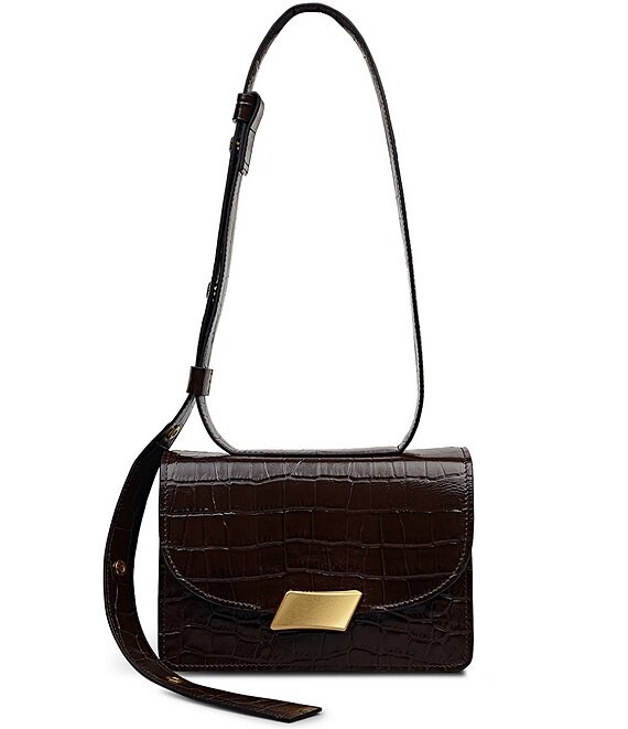 Radley London Belsize Small Crocodile Embossed Shoulder Bag, Dark Oak - Image 1