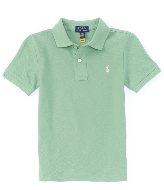 Color:Outback Green - Image 1 - Childrenswear Little Boys 2T-7 Short-Sleeve Essential Mesh Polo Shirt