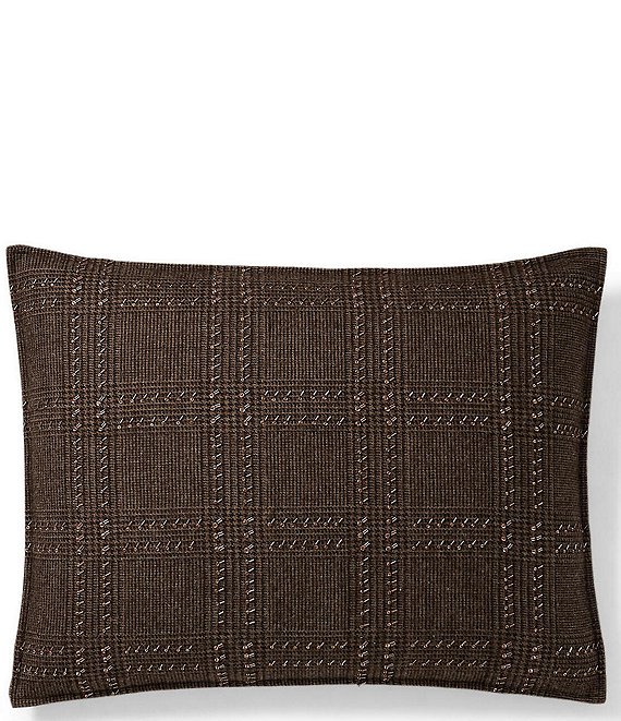Ralph Lauren Helen Wool Throw Pillow, Chocolate - Image 1