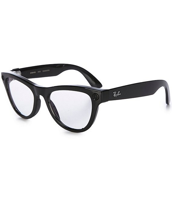 Ray-Ban Unisex Meta Skyler AI 52mm Cat Eye Glasses, Shiny Black - Image 1