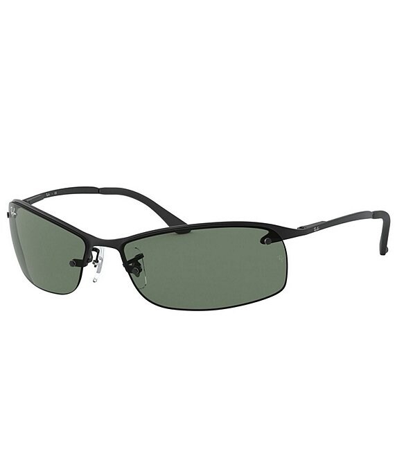 Ray-Ban Unisex RB3183 63mm Rectangle Sunglasses, Matte Black - Image 1
