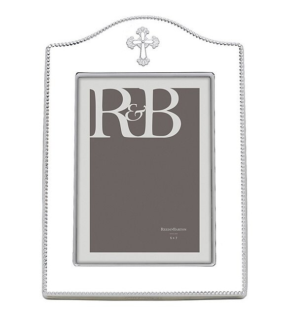 Color:Silver - Image 1 - Abbey Cross Silver 5#double; x 7#double; Picture Frame