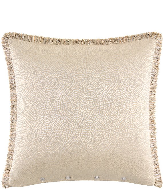 Rose Tree Hannah Woven Dot Fringe Trim Euro Sham