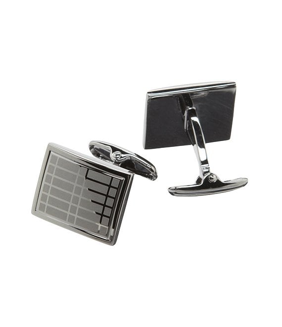 Roundtree & Yorke Laser Grid Cuff Links