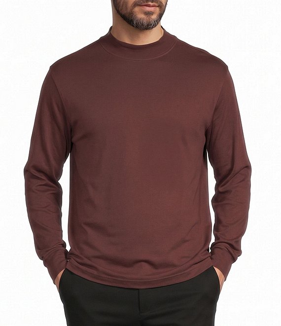 Roundtree & Yorke Long Sleeve Solid Mock Neck Pullover