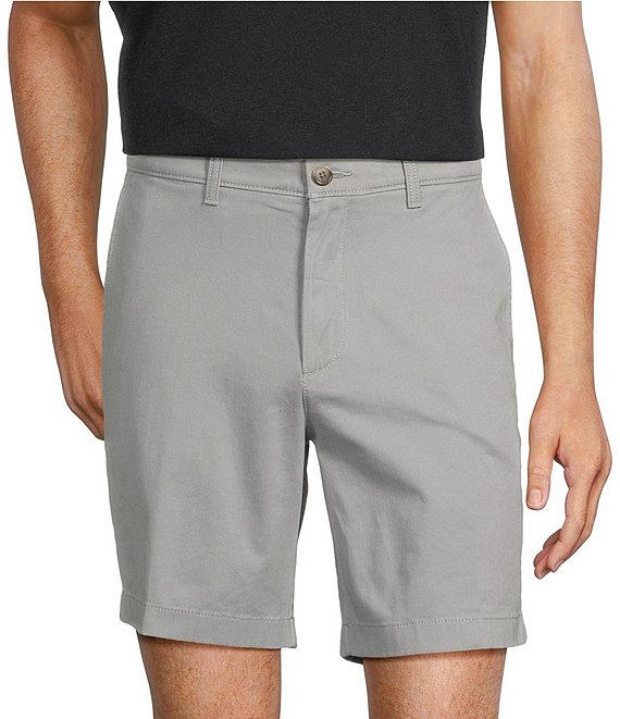 Roundtree & Yorke The Cloud Collection 8#double; Flat-Front Tech Pocket Washed Chino Shorts, Chiseled Stone - Image 1