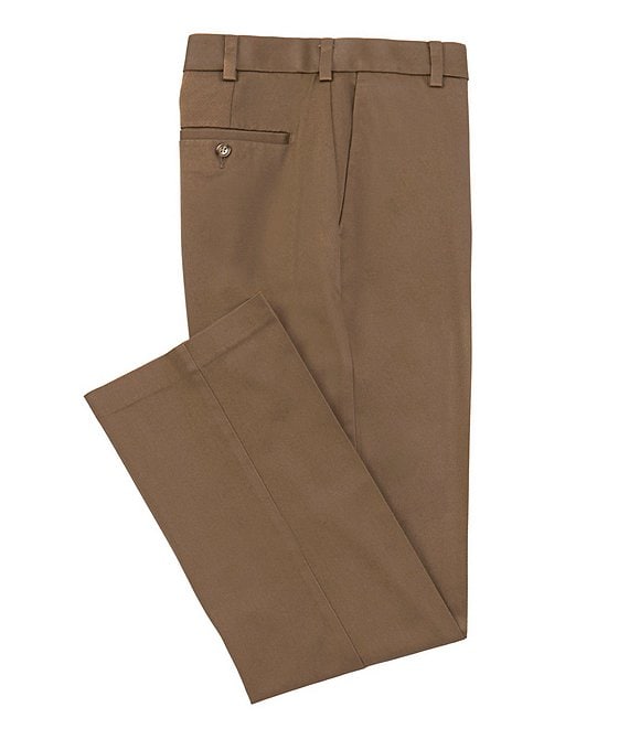 Color:Medium Brown - Image 1 - TravelSmart CoreComfort Big & Tall Non-Iron Flat-Front Classic Relaxed Fit Chino Pants