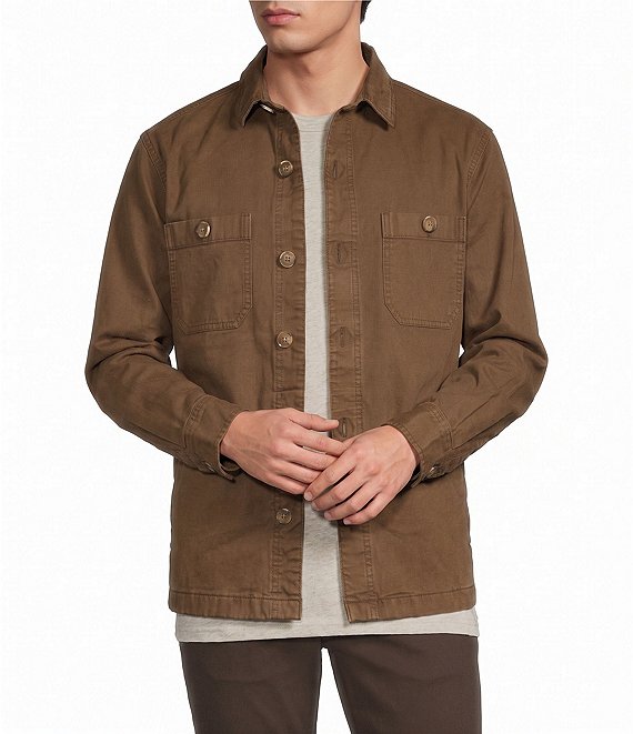 Rowm Big & Tall Solid Canvas Shirt Jacket