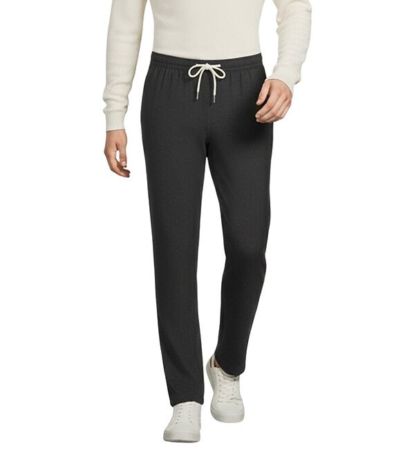 Rowm Textured Drawstring Pants, Charcoal - Image 1