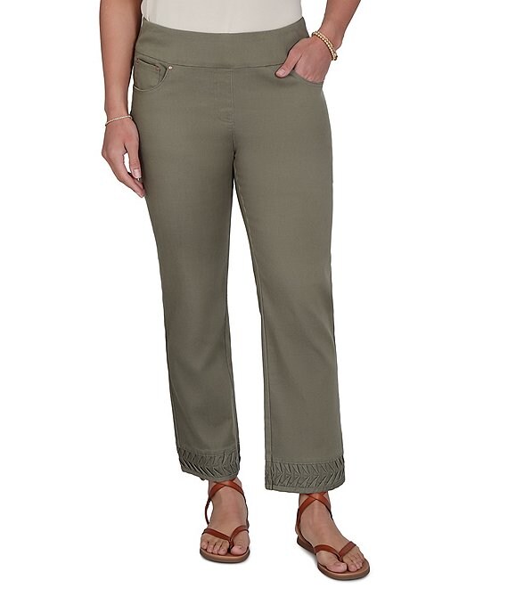 Ruby Rd. Coordinating Tencel Denim Pull-On Pleated Hem Ankle Pants