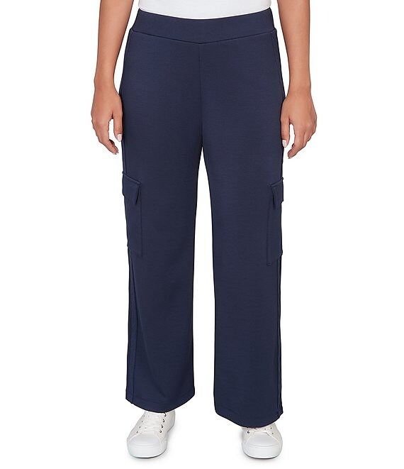 Ruby Rd. Luxe Ultra Knit Pull-On Cargo Pants, Navy - Image 1