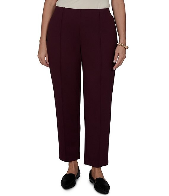 Ruby Rd. Plus Size Ponte Straight Leg Hollywood Waist Ankle Length Pull-On Pants