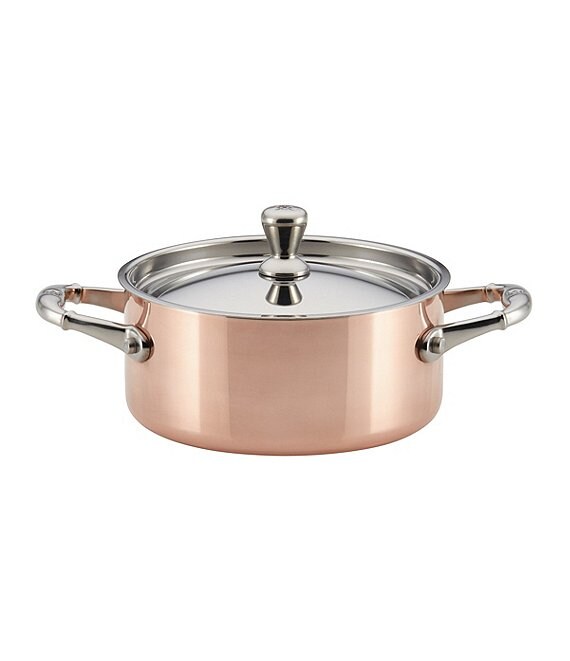 Color:Copper - Image 1 - Symphonia Cupra 4.75 Covered Mini Casserole with Lid