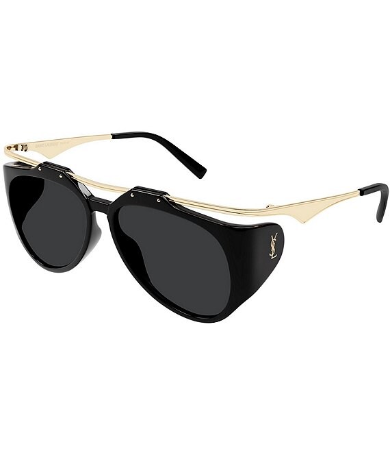 Yves Saint Laurent Women's Amelia New Wave 55mm Statement Navigator Sunglasses, Black - Image 1