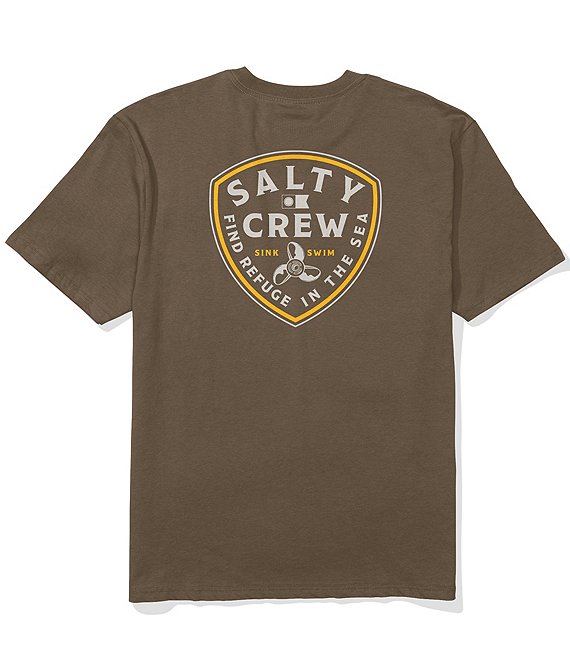 Salty Crew Rotor Shield Short Sleeve T-Shirt, Teak - Image 1