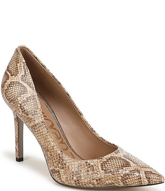 Sam Edelman Hazel Python Print Leather Pointed Toe Pumps