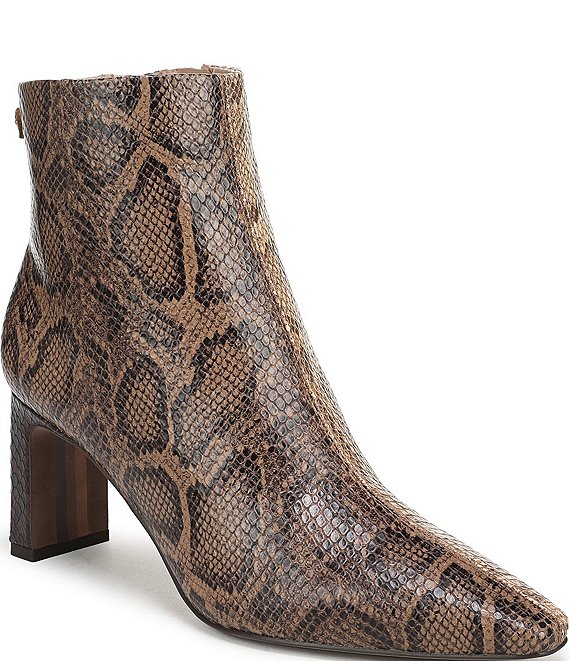 Sam Edelman Saige Two Tone Python Print Leather Dress Booties