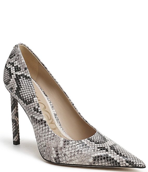 Sam Edelman Talula Python Print Leather Pointed Toe Stiletto Pumps