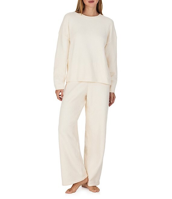 Sanctuary Solid Round Neck Long Sleeve Knit Pajama Set
