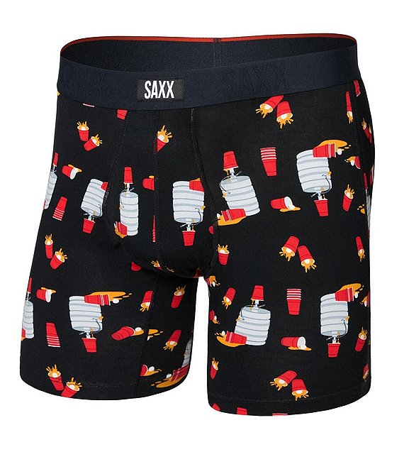 SAXX Vibe Xtra Soft Comfort 6#double; Inseam Boxer Briefs, Tapped Out Black - Image 1