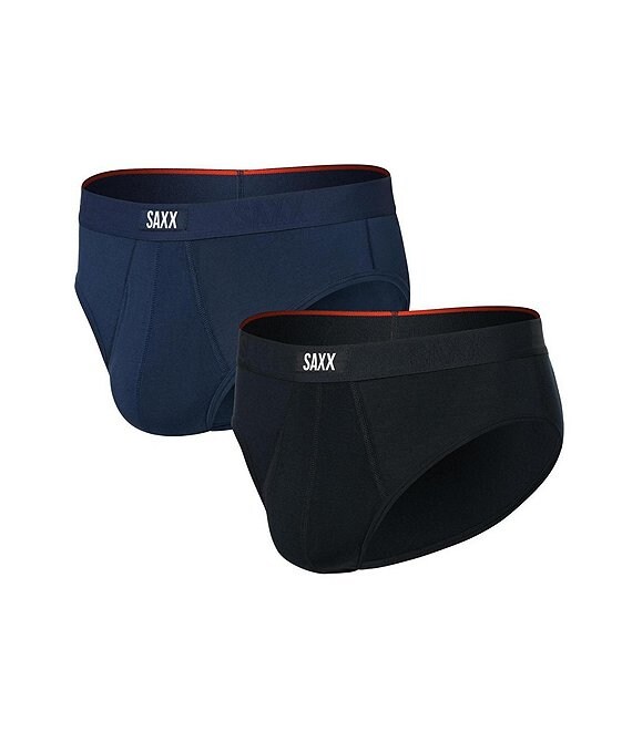 SAXX Vibe Xtra Soft Comfort Briefs 2-Pack, Black/Navy - Image 1