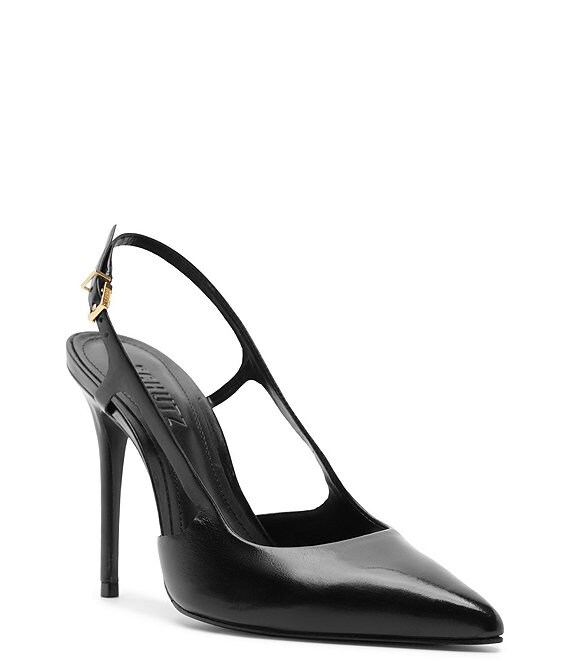 Schutz Boris Leather Slingback Pointed Toe Pumps