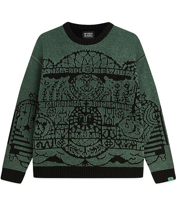 Scotch & Soda Ornate Chenille Jacquard Wool Blend Pullover