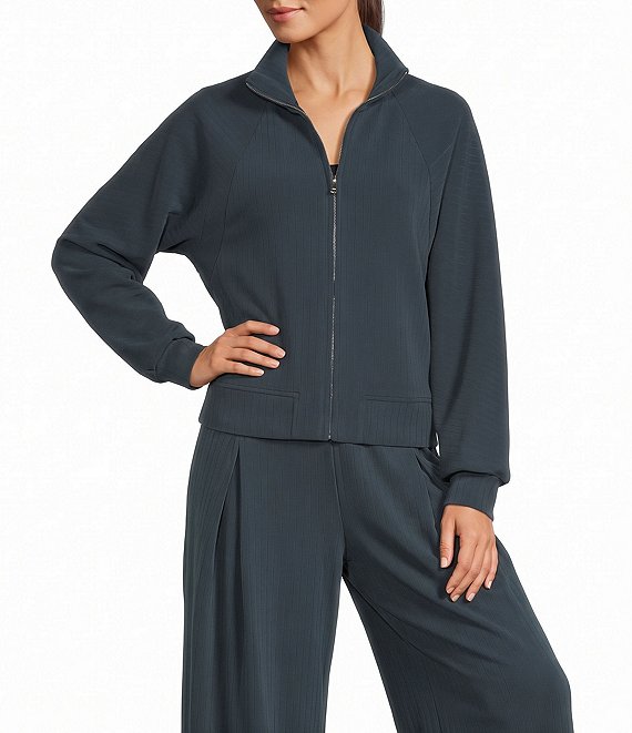 See And Be Seen Structured Stripe Zip Jacket