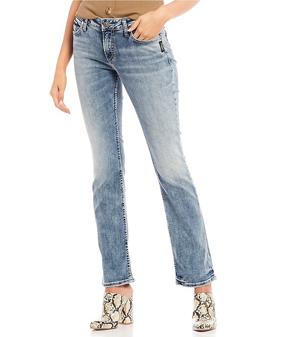 Color:Indigo - Image 1 - Elyse Mid Rise Slim Bootcut Jeans