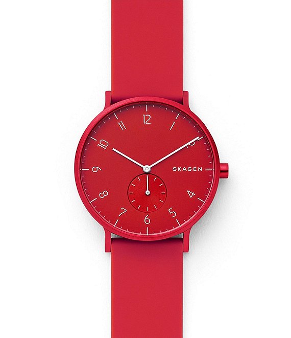 Skagen Aaren Kulor 41 MM Red Silicone Watch
