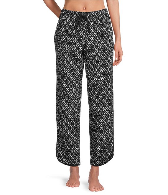 Sleep Sense Black Geo Print Coordinating Sleep Pants, Black Geo - Image 1