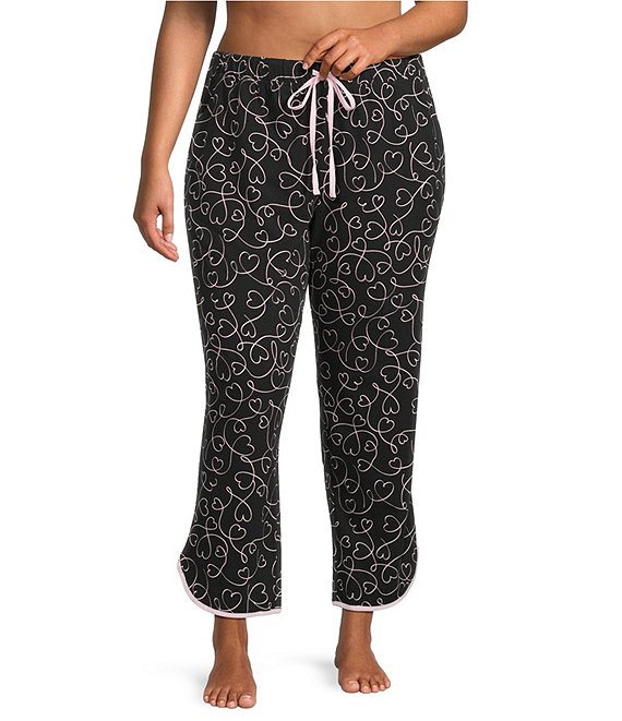 Sleep Sense Plus Size Heart Print Coordinating Sleep Pants, Heart Print - Image 1
