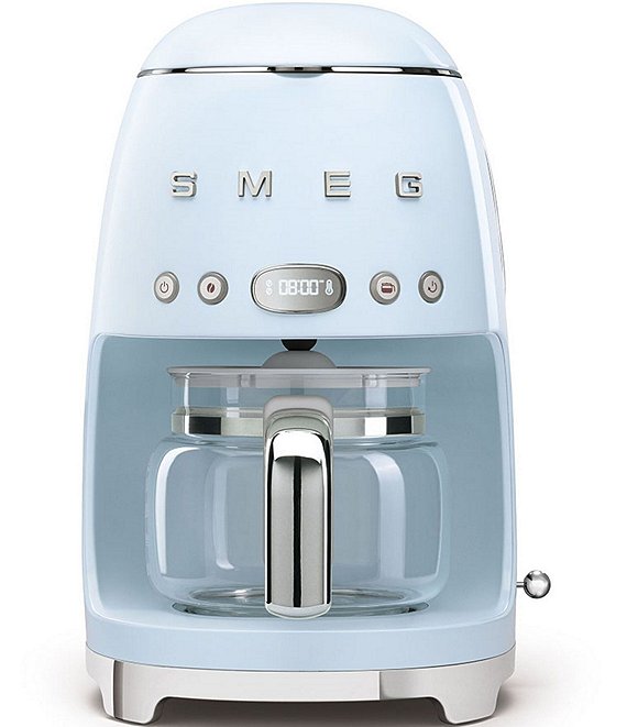 Color:Pastel Blue - Image 1 - SMEG 50's Retro Style Aesthetic Drip Filter 10-Cup Coffee Maker
