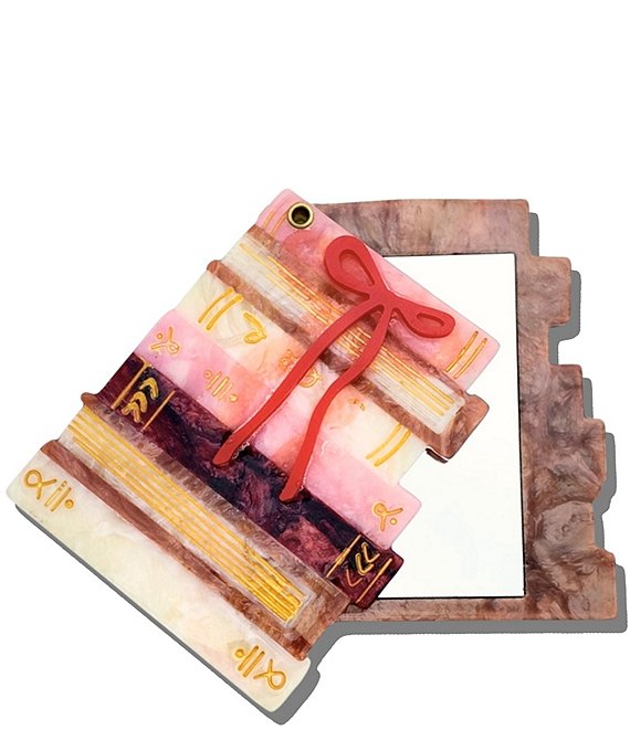 Solar Eclipse Hand-Painted Bow Bookstack Compact Mirror