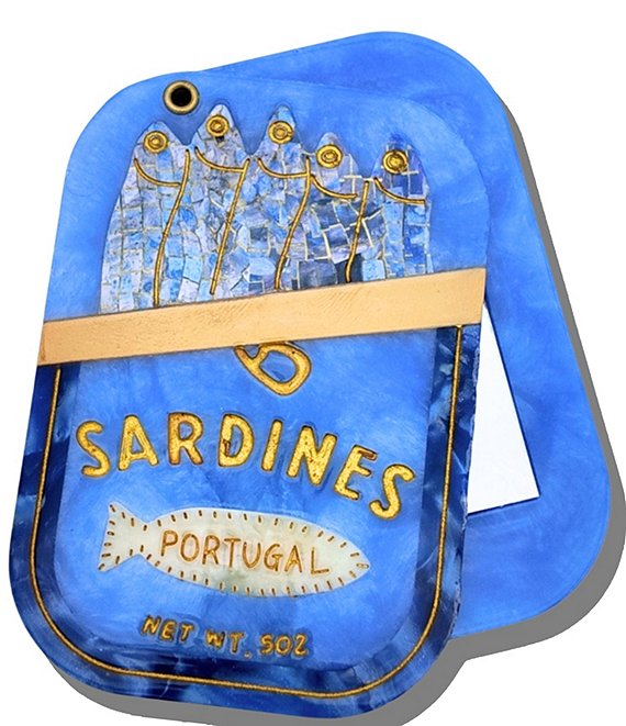 Solar Eclipse Hand-Painted Sardines Compact Mirror