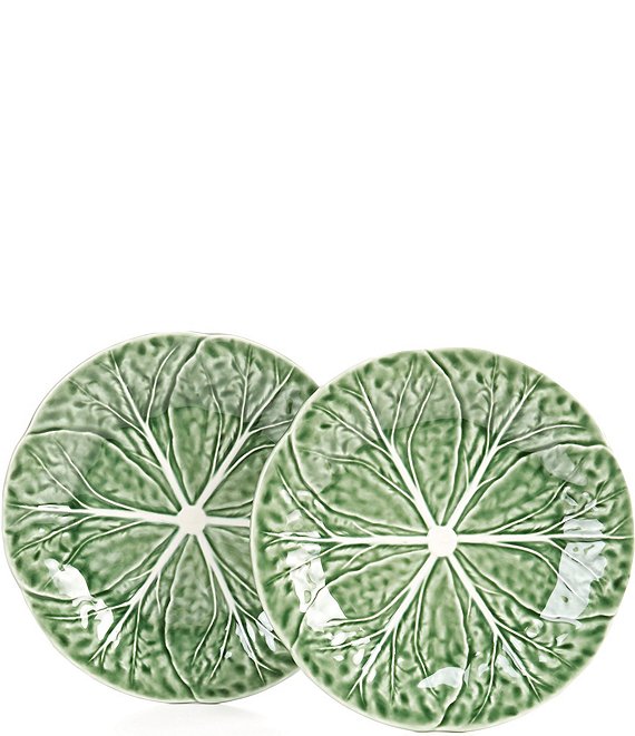 Color:Green - Image 1 - Easter Collection Cabbage Salad Plates, Set of 2