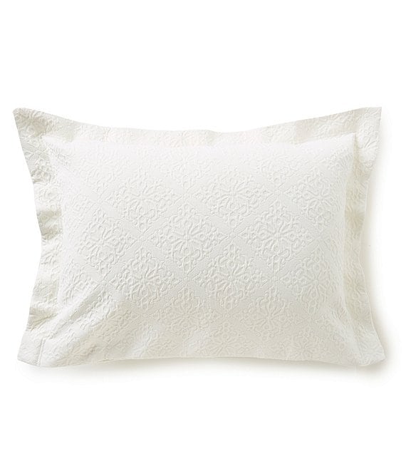 Color:Cream - Image 1 - Emery Tile Jacquard Matelasse Sham