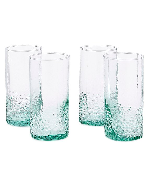 Southern Living Hammered Highball Glasses, Set of 4
