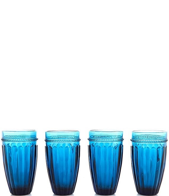 Southern Living Festive Fall Collection Ribbed Highball Glasses Set of 4
