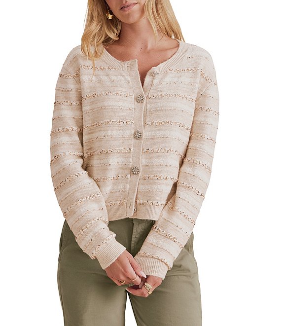 Splendid Lexa Sequin Button Front Cardigan