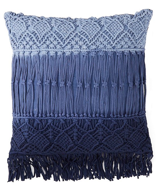 Studio D Ombre Macrame & Fringe Square Pillow