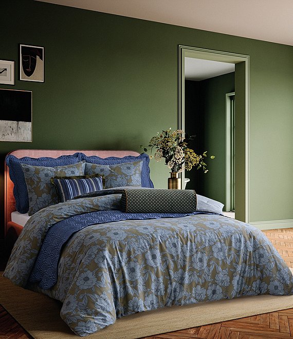 Ted Baker London Mood Floral Print Comforter Mini Set, Blue/Green - Image 1