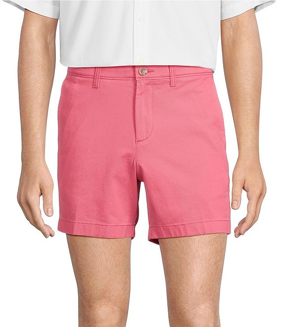 Roundtree & Yorke The Cloud Short 5#double; Straight Fit Flat Front Stretch Washed Chino Shorts, Berry - Image 1