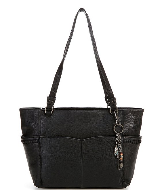 Color:Black - Image 1 - Sequoia Leather Tote Bag