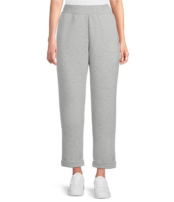 Tommy Bahama Coordinating Palm Voyage Stretch Tapered Pull-On Cuff Pants, Pearl Grey Heather - Image 1