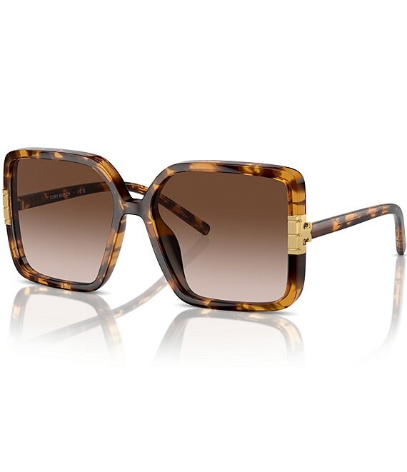 Tory Burch Women's TY9075U 57mm Tortoise Square Sunglasses, Tortoise - Image 1