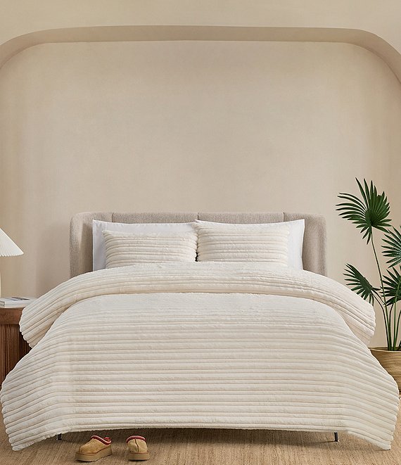 UGG Brinkley Faux-Fur Comforter Mini Set, Snow - Image 1