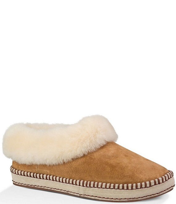 UGG® Wrin Sheepskin Collar Water-Resistant Slippers